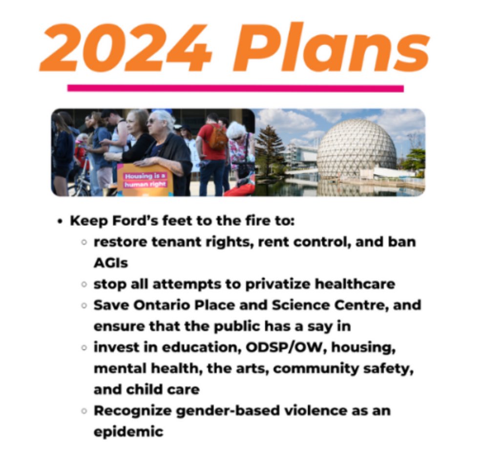 Thank you @JILLSLASTWORD for including saving Ontario Place in your 2024 plans in your latest newsletter! #onpoli #SaveOntarioPlace