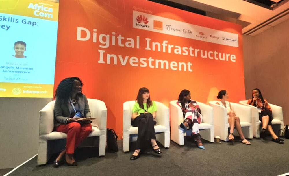 CodinginHeelsug's tweet image. This year I attended the #africatechfestival #africacom in Cape Town where I had the pleasure of moderating a panel that discussed the steps to closing the digital infrastructure and skills gap, fast tracking Africa’s participation in the 4IR era and maximizing it’s protectional.