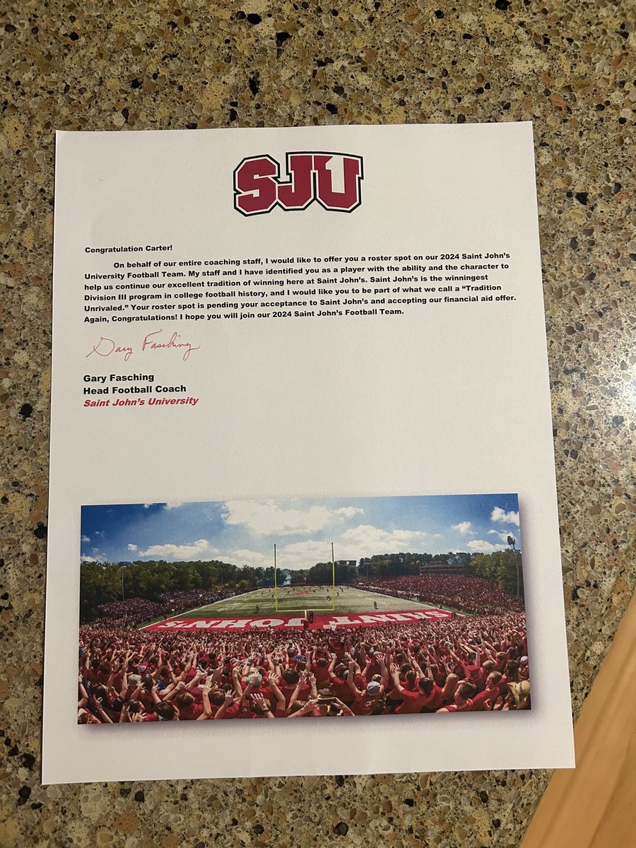 Blessed to have received a roster spot from the University Of St. John’s!!!