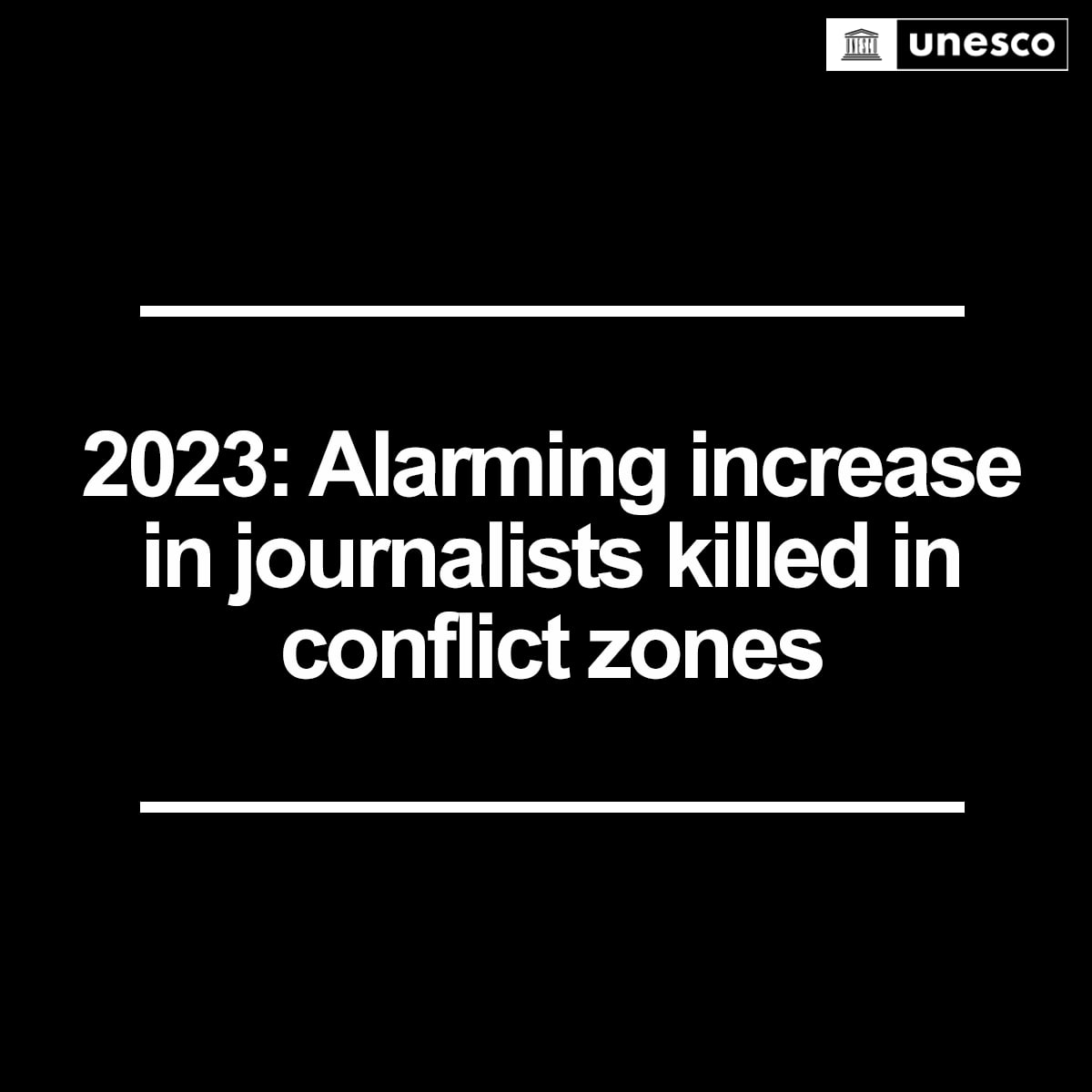 2023 marks the deadliest year for conflict-zone journalists, with 38 killed. @UNESCO calls for global action to protect journalists as civilians under international law. Journalists also face attacks and information access challenges. #PressFreedom #JournalistsSafety