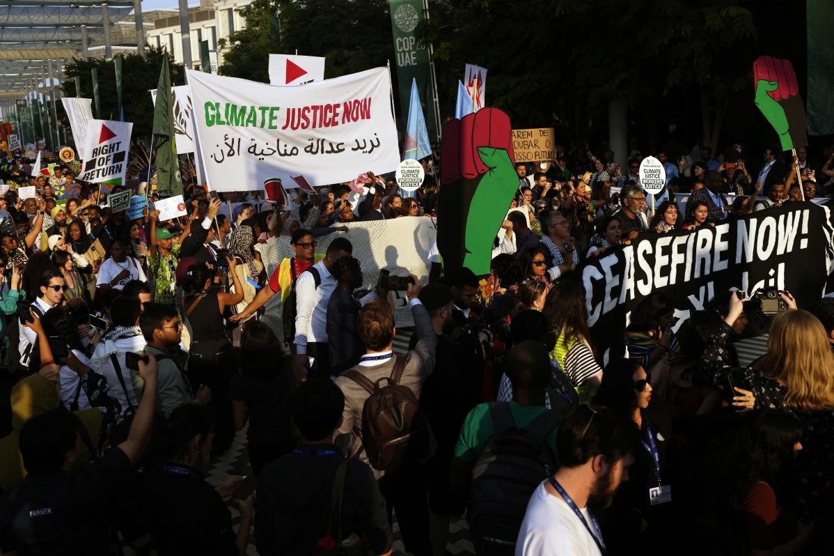 endgreenwashing's tweet photo. Here is an update on what happened at @COP28_UAE!

Climate Advocates and Organizers gathered in solidarity for the People of Palestine! https://t.co/Gx1fremITf