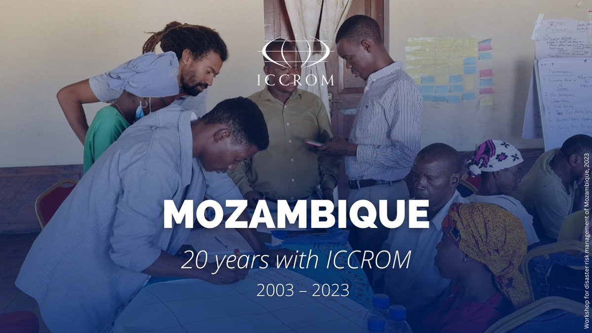 On 17 December, we celebrated 20 years of Mozambique 🇲🇿 being an ICCROM Member State. Our close collaboration recently supported measures to protect Mozambique's cultural heritage from natural disasters and other hazards, like the cyclone Gombe. iccrom.org/news/iccrom-fa…