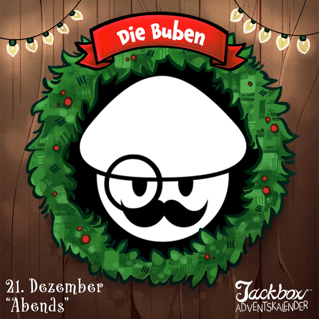 Jackbox Games DE (@jackboxgamesde) on Twitter photo #JackboxAdventskalender Türchen 21: Heute "Abend" streamen die Buben (<a href="/MythosOfGaming/">Mogi</a>, <a href="/FulltimeGamesYT/">FulltimeGames</a>, <a href="/myFLASHware/">Joni Tobleroni</a>, <a href="/MAveExplorers/">MAve</a>) für euch die Jackbox Party Packs! 🎄🚪 Eine präzisere Zeitangabe als "Abends" haben wir nicht bekommen. Einschalten 👉 twitch.tv/MythosOfGaming #JackboxAdventskalender Türchen 21: Heute "Abend" streamen die Buben (<a href="/MythosOfGaming/">Mogi</a>, <a href="/FulltimeGamesYT/">FulltimeGames</a>, <a href="/myFLASHware/">Joni Tobleroni</a>, <a href="/MAveExplorers/">MAve</a>) für euch die Jackbox Party Packs! 🎄🚪 Eine präzisere Zeitangabe als "Abends" haben wir nicht bekommen. Einschalten 👉 twitch.tv/MythosOfGaming