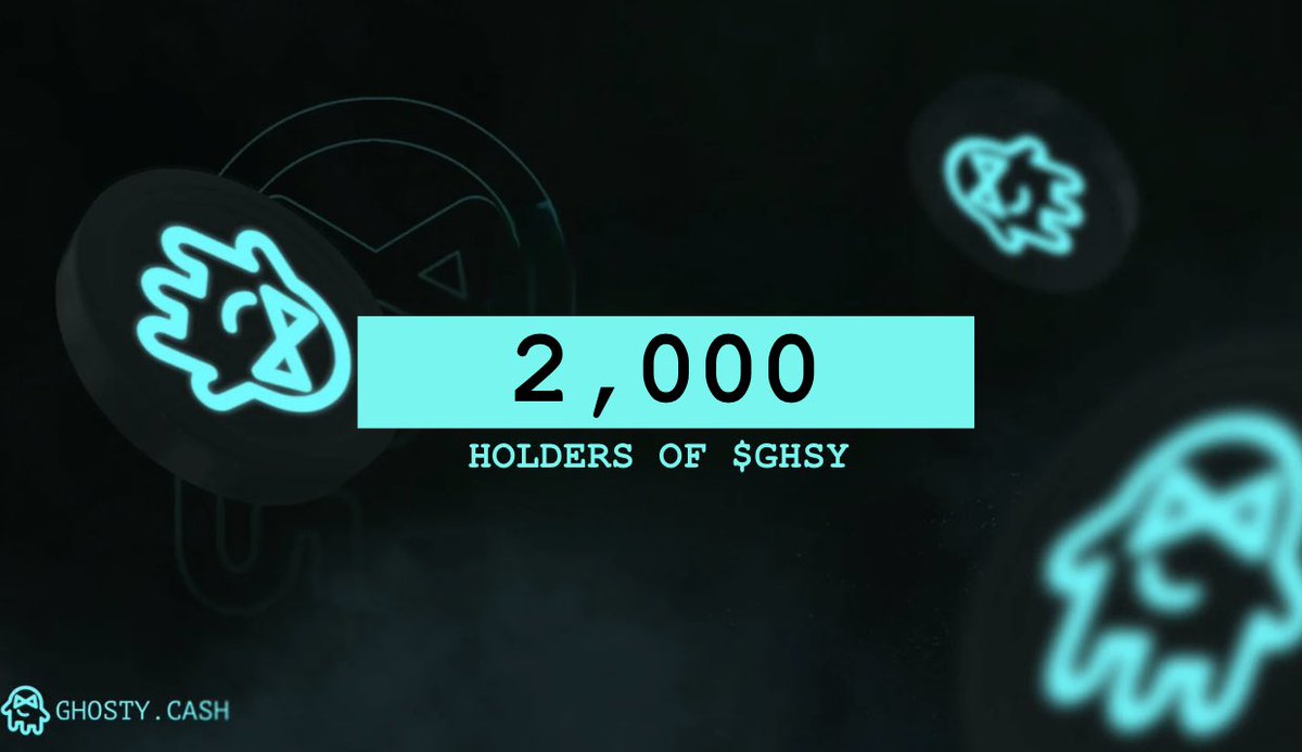 Ghosty Cash has reached 2,000 holders, marking an incredible milestone in organic growth on BRC-20. 

We're just getting started – buckle up for the journey ahead! 👻

#BRC20