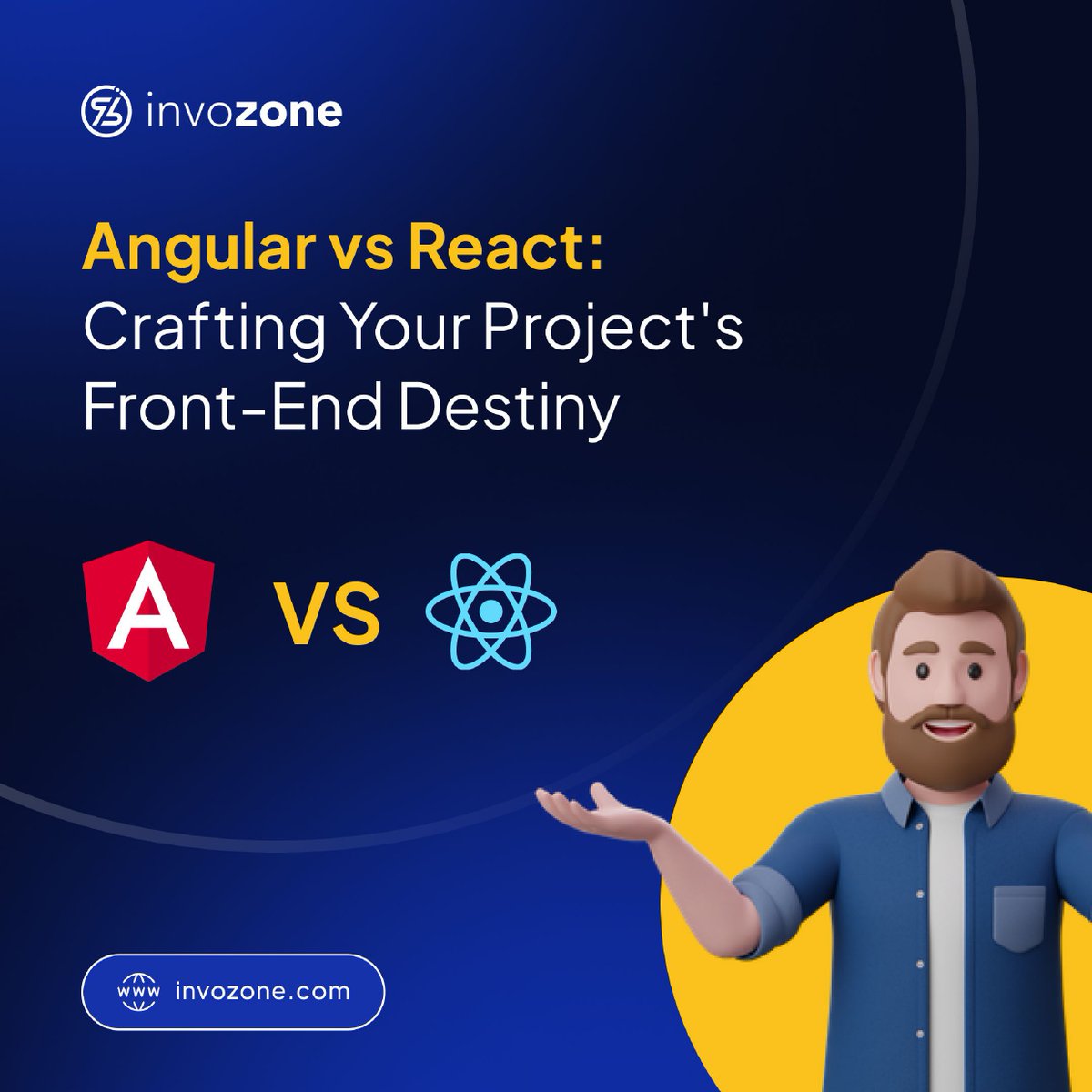 InvoZone's tweet image. In the ever-evolving landscape of web development, selecting the right front-end framework is akin to choosing a champion for your project. Angular and React stand out as two formidable contenders, each with its own strengths and characteristics.
#invozone #reactvsangular