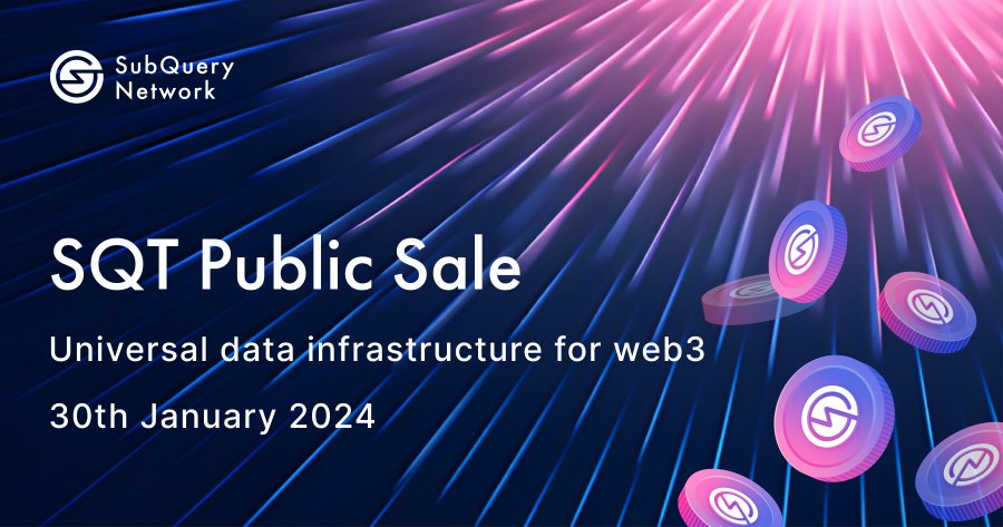 🧭 @SubQueryNetwork will conduct the $SQT Public Sale on Tuesday 30th January 2024 🧭 The launch of $SQT is the next step in the decentralization of #Subquery's indexing solution and a move towards community governance 🔽 VISIT blog.subquery.network/public-sale-da… #Definews