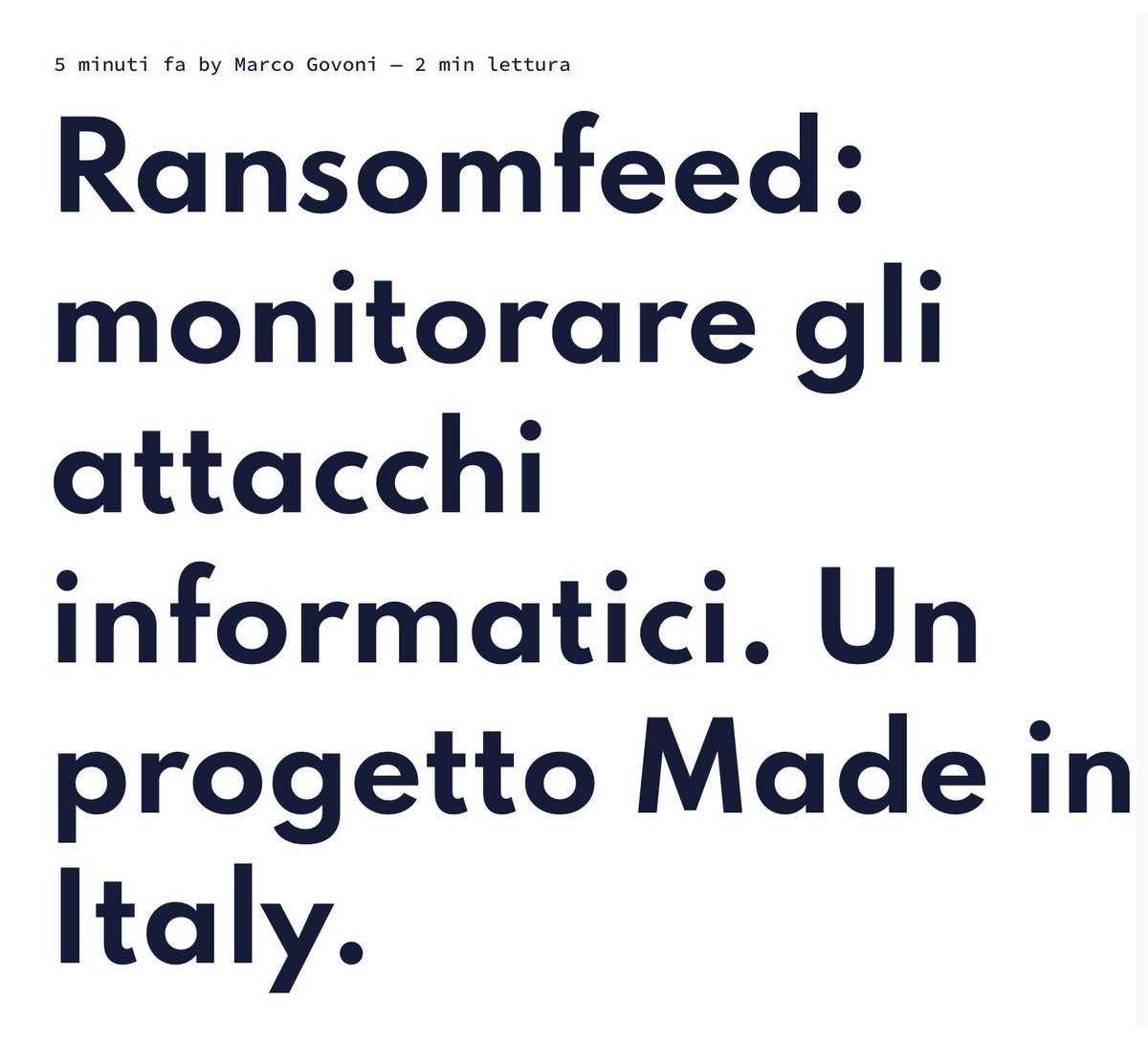Grazie, <a href="/marcogovoni/">{Marco Govoni}</a> 🙏
marcogovoni.it/ransomfeed/