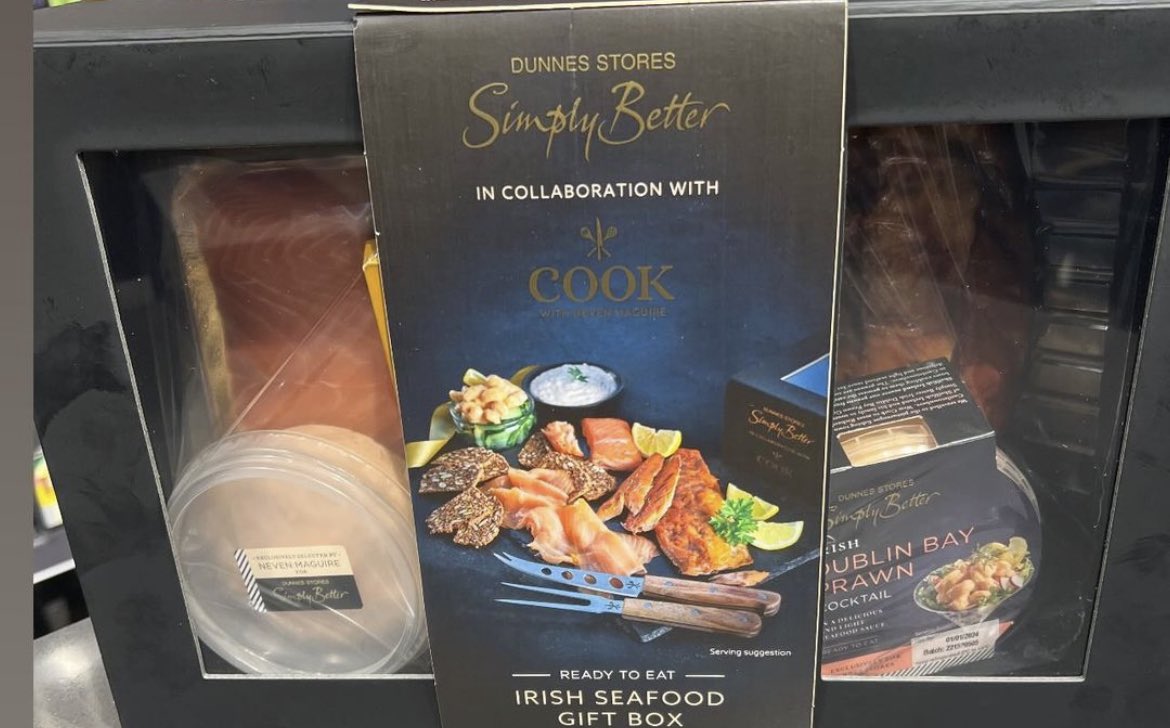 So excited to be part of this @SimplyBetterDS seafood offering this year Hours and hours of tasting , sampling and work ! @dunnesstores supporting Irish food producers so please support 😃 All your seafood needs in one box #EatTrout