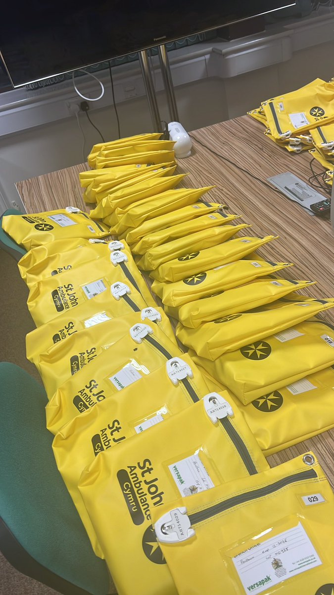 Busy week preparing our penthrox pouches to start going out across Wales for use by our volunteers and Ambulance Operations staff.
