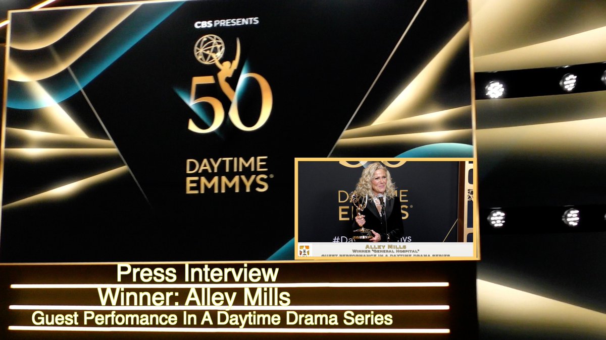 The 50th Annual Daytime Emmy Awards - Alley Mills  Guest Performance In ... youtu.be/gyb__Z1z67o?si… via @YouTube #RedCarpet #Interviews #CBS #50thAnnualDaytimeEmmyAwards #AlleyMills #Pressinterview #Winner #emmyawards #DaytimeEmmys
