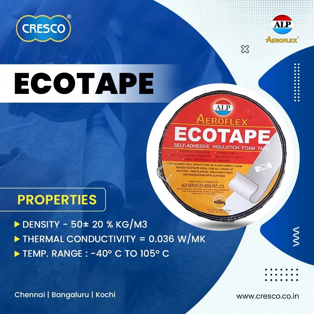 Ecotape is here to revolutionize the way you approach HVAC and refrigeration projects.

#cresco #crescoindustrialproducts #hvac #Ecotape #HVACInsulation #RefrigerationSolutions #EcoFriendlyMaterials #EnergyEfficiency #ClosedCellInsulation #NitrileRubberFoam #SustainableSolutions