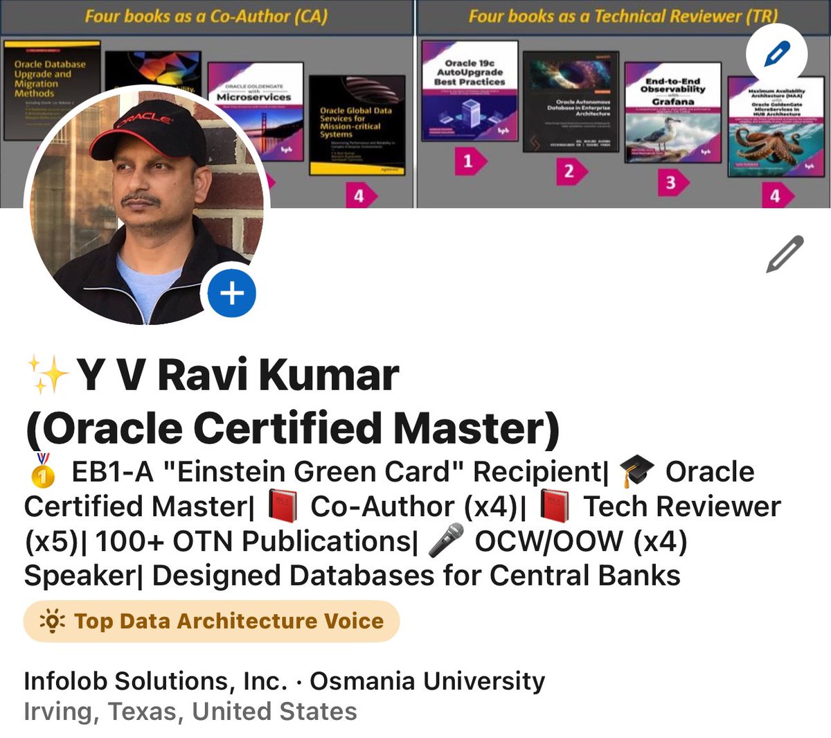 ⌚ Great timing. Completed 26 years of experience as well.  

🏆 Thrilled to share that I've been recognized by LinkedIn as a "Top Data Architecture Voice" !!! 

🙌Thank you all for the incredible support throughout this rewarding journey.