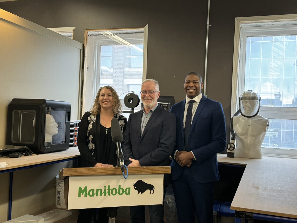 Today I was so excited to announce the recipients of the Innovation Growth Program at @northforgemb - such great work being done by MB companies. In particular we highlighted Win-Shield Medical Devices who hosted us Congratulations to all the recipients! bit.ly/48ieF0g