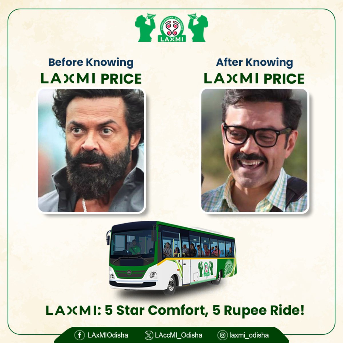 Make every rupee count, Ride with LAXMI for JUST ₹5!

What's the wait?

Travel with LAXMI, explore more, spend less and smile wider.

#LaxmiYojana
#AffordableRide
#GhareGhareLaxmi
#JamalKudu