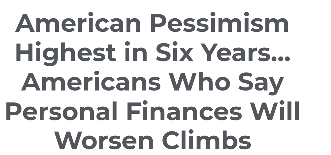 Thinking about what is ahead for the world in 2024, are you generally More optimistic: 40% More pessimistic: 59% Optimistic/Pessimistic Dec. 2018: 60-37 Dec. 2019: 60-35 Dec. 2020: 56-38 Dec. 2021: 49-47 Dec. 2022: 48-51 Dec. 2023: 40-59 NPR/Marist (A) maristpoll.marist.edu/polls/outlook-…