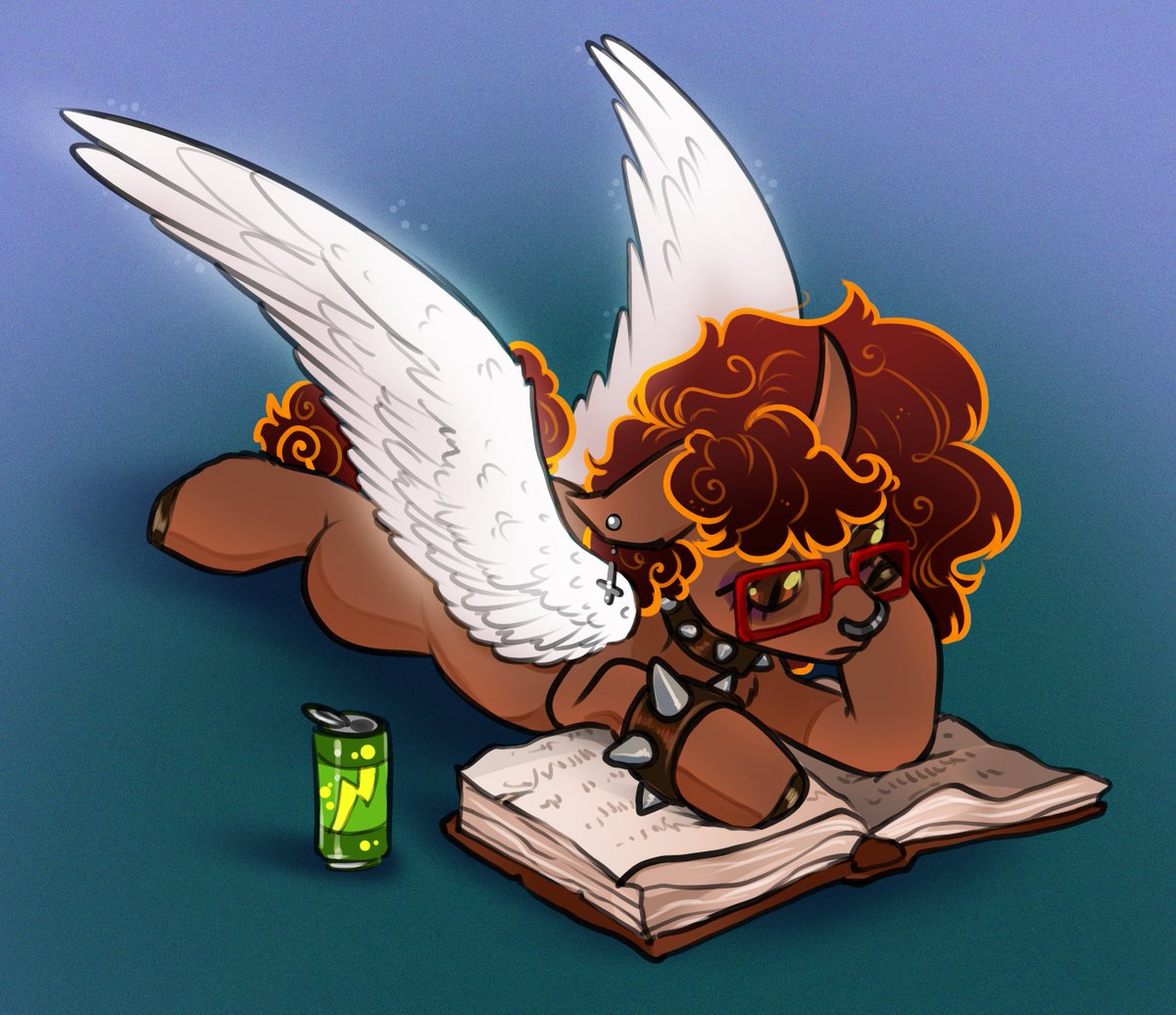 viralcosmos's tweet image. Time for some magical reading✨
#mlpfim #commission #magicbook #angelwings #spiky #chubbyBoy #stallion #energydrink @BlueBooksArt