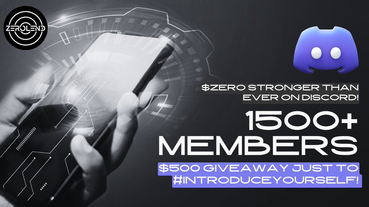 We've reached a mighty 1500+ members in our #Discord Community! 🎉

We're celebrating by giving away $500!

👉Join our Discord server: discord.com/invite/YUQfhWc…
Introduce yourself on the #IntroduceYourself channel!

For extra boost:
RT, like, and comment: 👑 $ZERO Discord! 🚀