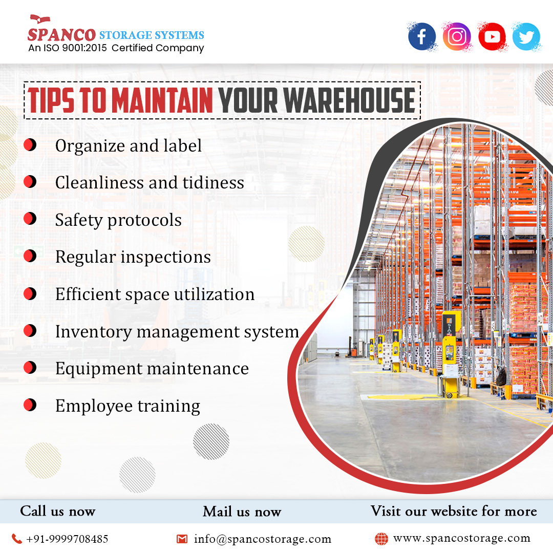 💁‍♀️Unlock the secrets to a well-maintained #warehouse! 🏭Explore our top tips for efficient organization, smooth operations. 

📲 : +91-9999708485
🌐: spancostorage.com
📧: info@spancostorage.com

#WarehouseMaintenance #EfficientOperations #spancostorage