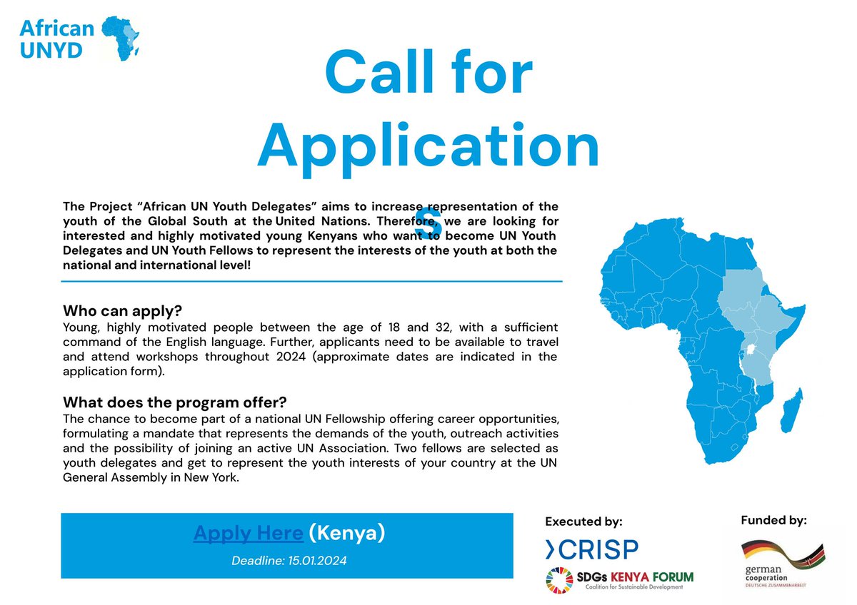 🚨HOLIDAY'S OPPORTUNITY🚨 @AUNYD_2023 is looking for highly motivated Kenyan youths to be part of its UN fellowship program to represent youths nationally and Internationally. Apply through👉 shorturl.at/cqwCJ Deadline: 15th January 2024 #UNESCOYouthKe #HappyHolidays