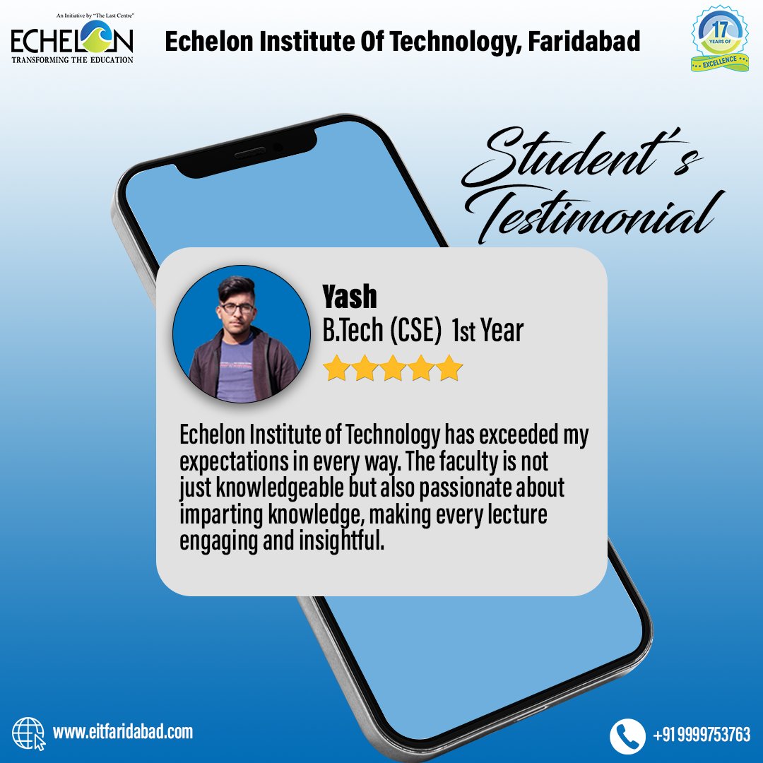 echeloncollege's tweet image. 🎓 Echelon Institute of Technology: Where dreams meet innovation! 🔍 Swipe to see what our students have to say about their transformative college experience. #EchelonTech #StudentReviews #CollegeLife