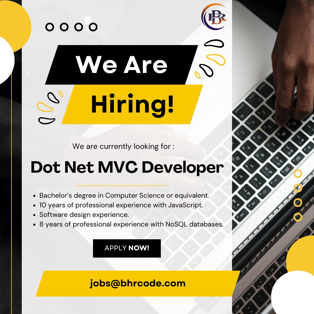 BHR300304's tweet image. We&apos;re hiring for #DotNetMVCDeveloper.

Apply Now: bhrcode.com/career/dot-net…

#HiringNow #JoinOurTeam #HiringNow #BHRCode #BHR #beyondhumanresource #jobs #remotejobs