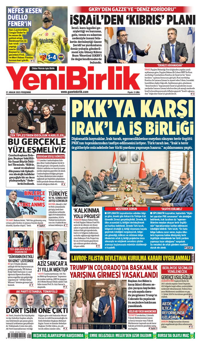 #YeniBirlik'te bugün 21 Aralık 2023 Perşembe gazetebirlik.com/gazete/21-aral…