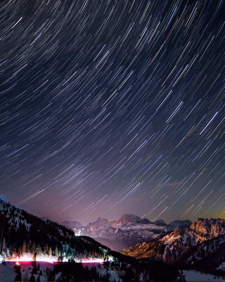 A little startrail from the Dolomites, precisely from Passo Valles, facing to Falcade, a beautiful town right in the middle of the Dolomites. 
#falcade #dolomiti #dolomites #civetta #civettaskiresort #passovalles