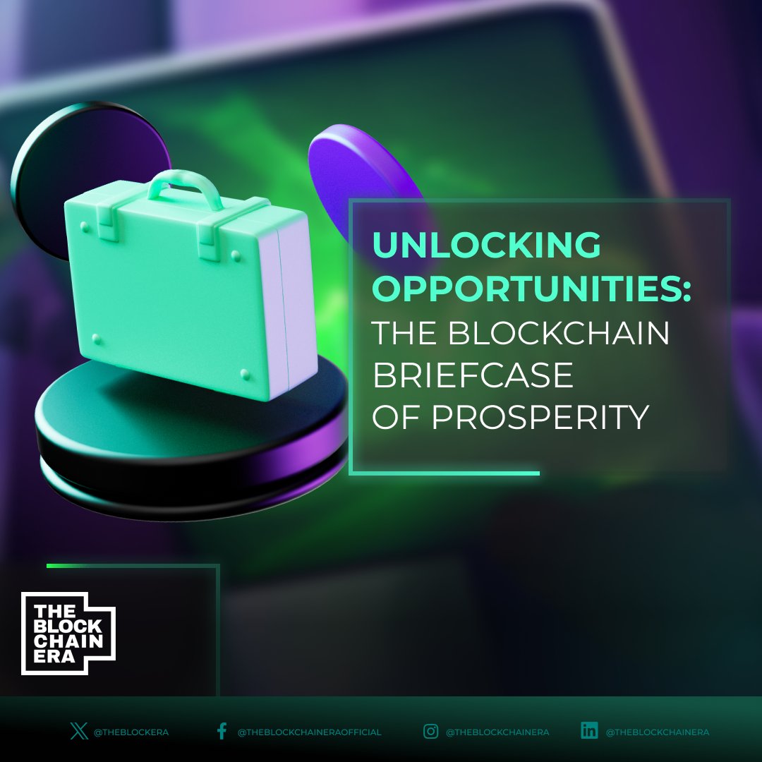 theblockera's tweet photo. 💼 Unlock a world of opportunities with TBE, where the briefcase of prosperity is filled with blockchain solutions. Explore how blockchain technology opens doors to financial well-being and growth.

#TBE #TheBlockchainEra #OpportunityBriefcase https://t.co/6UmJO4N3Er