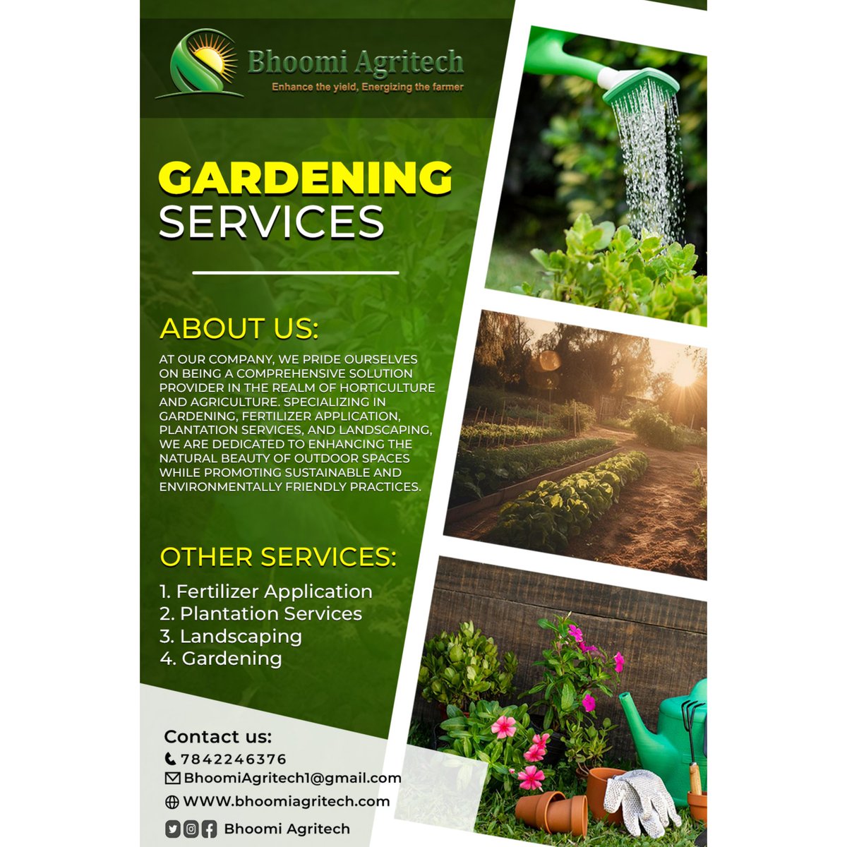 To plant a garden is to believe in tomorrow.
We provide #gardeningservices , 
For #domestic
#business
#industrialpremises
Do contact us for the given number: 7842246376