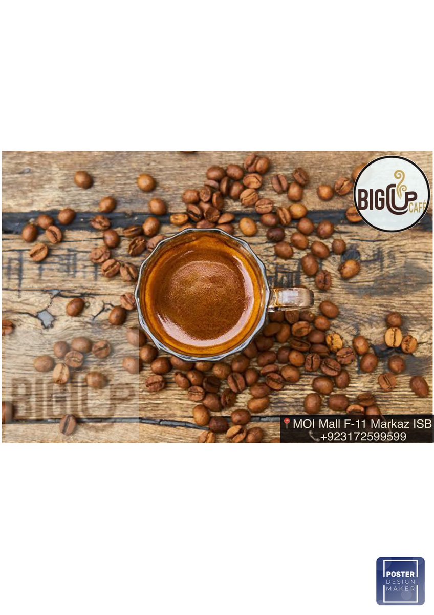 Bigcupcafe
Coming soon
2nd Floor Mall of Islamabad 
F-11 Markaz Islamabad 
📞+923172599599
#Islamabad #Coffee #cafe