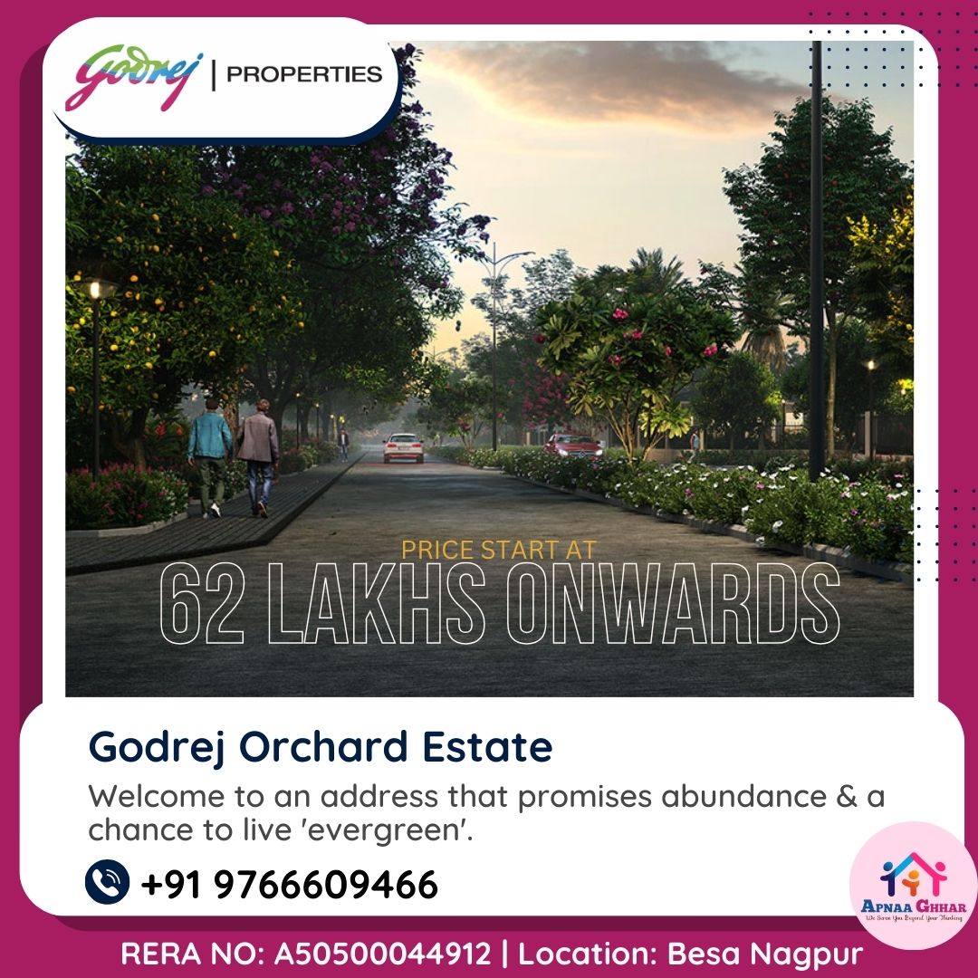 Godrej Orchard Estate Nagpur coming soon with Luxury Residential Plots in  Besa, Nagpur.

Contact No:- +91 9766609466
Location:- Besa, Nagpur

#realestateconsultant #realestatenews #realestateinvestorgurgaon #godrej #realestateinvestor #realestateinvestorslife #realty
