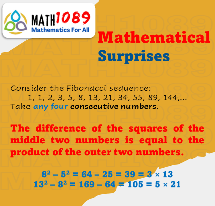 Math1089_9801's tweet photo. Mathematical Surprises
In Fibonacci Sequence
See here https://t.co/N73JpfvwOv
#math1089 #math #maths #mathematics #algebra #fibonacci #fibonaccisequence #square #squarenumber https://t.co/cHTUt252Tg