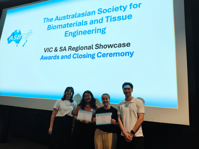 ASBTE (@asbte1) on Twitter photo Our VIC & SA Regional Research Showcase awardees were:
ECR- Matt Moore
Student- Aafreen Ansari & Ngoc Huu Nguyen
Rapid fire- Chayla Reeves and Amy Xie
<a href="/AafreenAnsariii/">Aafreen Ansari</a> <a href="/bioeng_research/">Matt Moore</a> <a href="/chaylareeves/">Chayla Reeves</a> <a href="/DrTinyTaps/">Amy Gelmi</a> <a href="/Frithlab/">Jess Frith</a> Our VIC & SA Regional Research Showcase awardees were:
ECR- Matt Moore
Student- Aafreen Ansari & Ngoc Huu Nguyen
Rapid fire- Chayla Reeves and Amy Xie
<a href="/AafreenAnsariii/">Aafreen Ansari</a> <a href="/bioeng_research/">Matt Moore</a> <a href="/chaylareeves/">Chayla Reeves</a> <a href="/DrTinyTaps/">Amy Gelmi</a> <a href="/Frithlab/">Jess Frith</a>