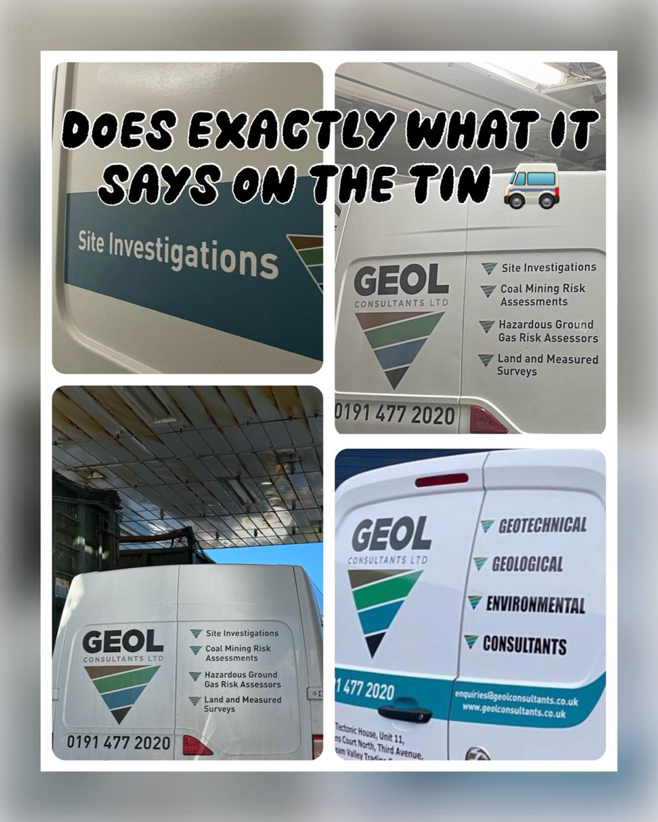 @LimitedGeol (𝗚𝗘𝗢𝗟).. 𝗗𝗼𝗲𝘀 𝗲𝘅𝗮𝗰𝘁𝗹𝘆 𝘄𝗵𝗮𝘁 𝗶𝘁 𝘀𝗮𝘆𝘀 𝗼𝗻 𝘁𝗵𝗲 𝘁𝗶𝗻🛻🚐

#gateshead #soiltesting #siteinvestigations #geotechnicaldrilling #geotech #drillingrig #soilsampling #surveying #geotechnical #investigtion #wearehiring #consultants #geology #ukwide