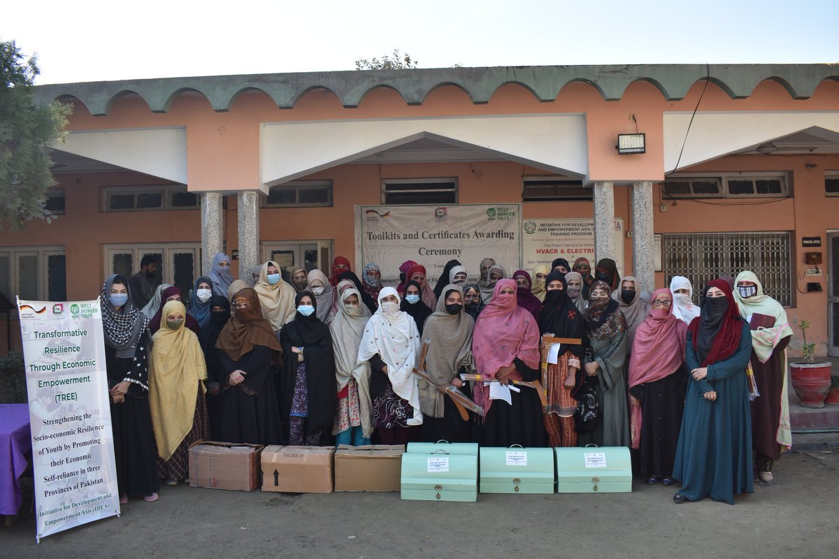 IDEA_KP's tweet photo. Toolkit distribution and certificate awarding ceremony for the TREE Project by @Welthungerhilfe at GTVC Charsadda. The project's stakeholders observed the distribution of electrician, RAC, dressmaking &amp; beautician trades toolkits to the male and female trainees.  #WHH #IDEA #TVET https://t.co/DqNgaz8e22