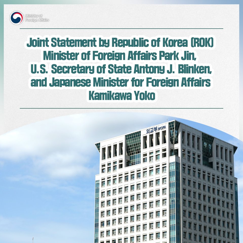 The text of the following joint statement was released by the Governments of the Republic of Korea, the United States, and Japan.>vo.la/OkPaq