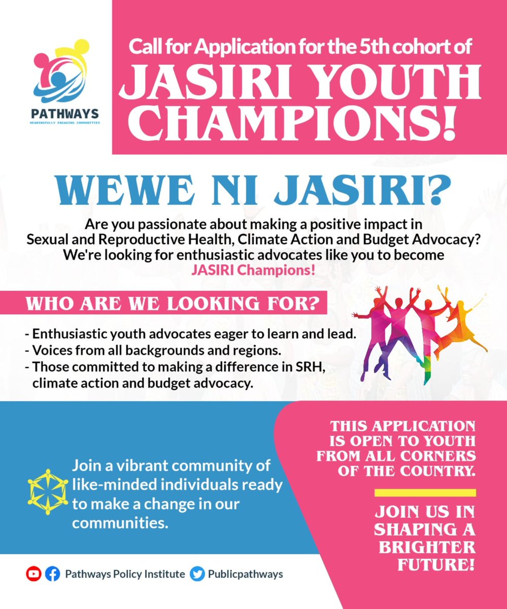 Asbel Kemboi. (@asbelkemboi7) on Twitter photo Seize the chance,youth! Apply now to be a catalyst in transforming our nation. Your participation is pivotal in shaping a brighter future.Join hands with fellow young changemakers.Don't miss out on this empowering opportunity!
forms.office.com/r/t02ZepLB9R
<a href="/PublicPathways/">Pathways Policy Institute (PPI)</a> <a href="/PeterNgure/">Peter Ngure Uncle P</a> Seize the chance,youth! Apply now to be a catalyst in transforming our nation. Your participation is pivotal in shaping a brighter future.Join hands with fellow young changemakers.Don't miss out on this empowering opportunity!
forms.office.com/r/t02ZepLB9R
<a href="/PublicPathways/">Pathways Policy Institute (PPI)</a> <a href="/PeterNgure/">Peter Ngure Uncle P</a>