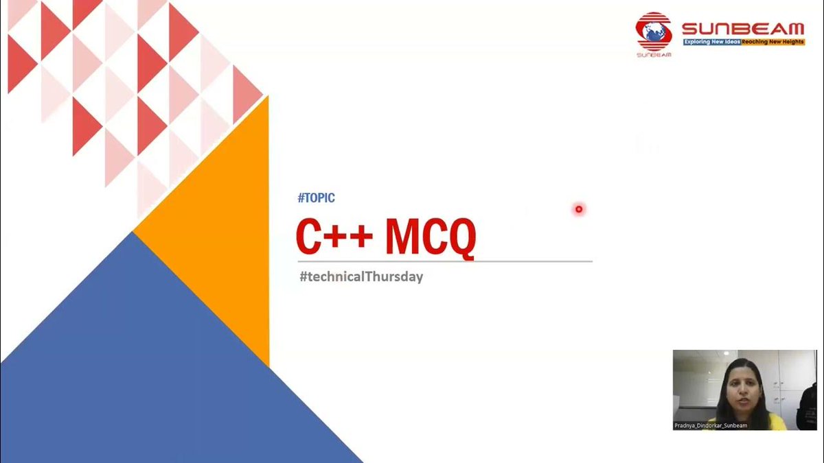 siitofficial's tweet image. Here, we will discuss one C++ based multiple choice question. 
This question is based on the combination of 2 C++ concepts.

youtu.be/A13YzYp-Ybk

#CPPMCQ #TechnicalThursday #FunctionOverloading #DefaultArgument #SunBeam #pune #MCQ