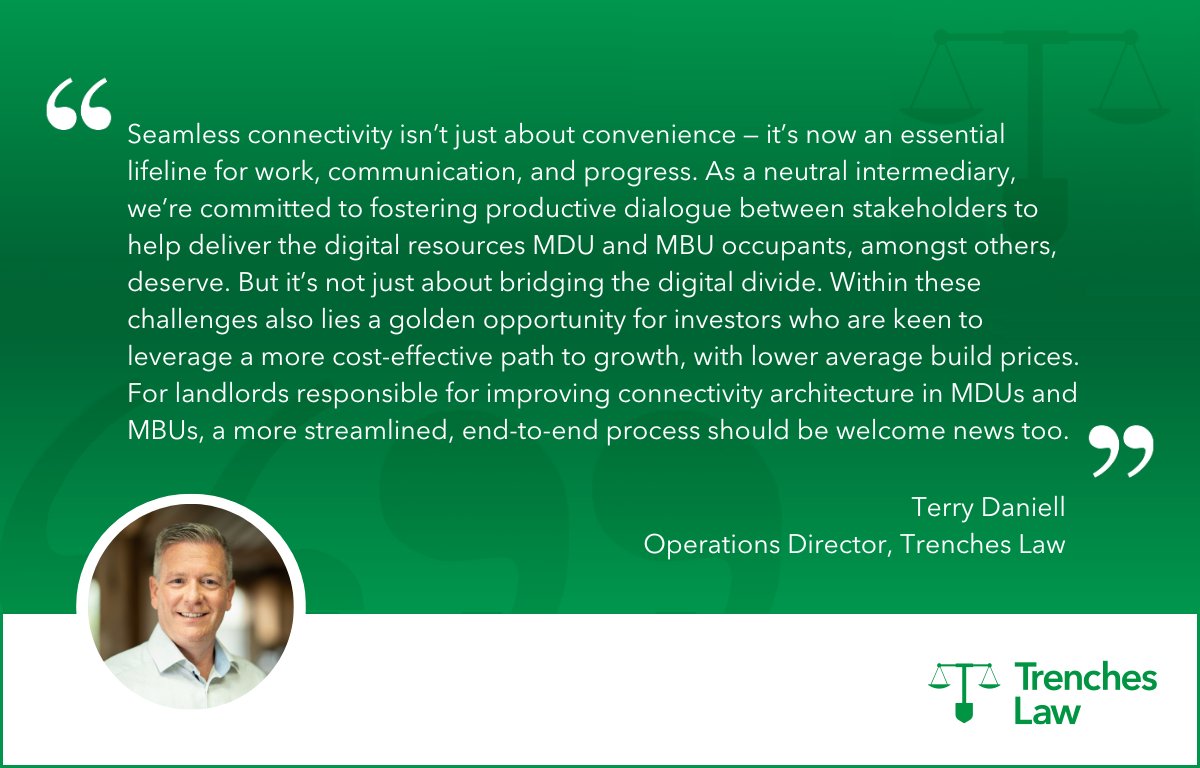 TrenchesLaw's tweet image. Hot on the heels of announcing Simon Burckhardt as our new non-executive director, we’re thrilled to have expanded our capabilities with #CodePowers granted by Ofcom.

See how we’re helping to bridge the digital divide in #MDUs and #MBUs: bit.ly/3tmzJUl