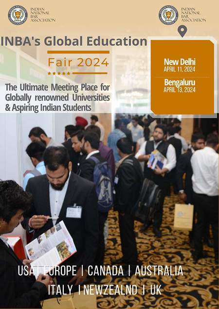 Join INBA's Global Education Fair In April 2024 In New Delhi &amp; Bengaluru

indianbarassociation.org/events/inbas-g…