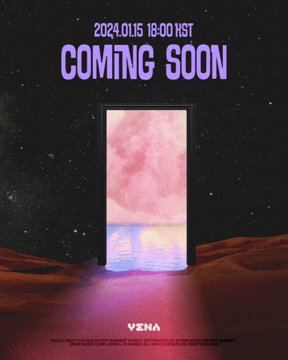 YENA(최예나)

COMING SOON POSTER

2024.01.15 6PM (KST)

#최예나 #예나 #YENA