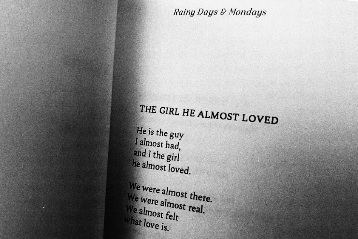 𝘢𝘭𝘮𝘰𝘴𝘵  will never do.

/*finally got a copy of #rainydays&mondays by my new found favorite writerrr. ^^
#ᵍᵒᵒᵈʳᵉᵃᵈˢ #ᵖᵒᵉᵗʳʸᵃⁿᵈᵖʳᵒˢᵉ #ᵐⁱᶜʳᵒᵖᵒᵉᵗʳʸ #ʲᵘᵃⁿᵃᵍᵃʳᶜⁱᵃ 📖🧘🏻‍♀️🍃