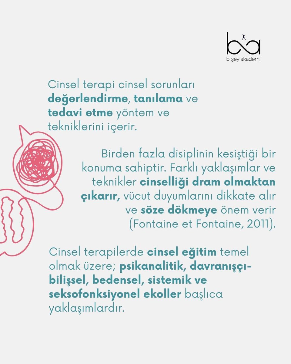 BiseyAkademi's tweet image. Cinsel terapi cinsel sorunları değerlendirme, tanılama ve tedavi etme yöntem ve tekniklerini içerir. 

Yüksek lisans yaptıktan sonra nasıl cinsel terapist olunur? Sizler için araştırdık, yana kaydırmayı unutmayınız🌿

#psikolojiekolleri #psikolojiyükseklisans #cinselterapi