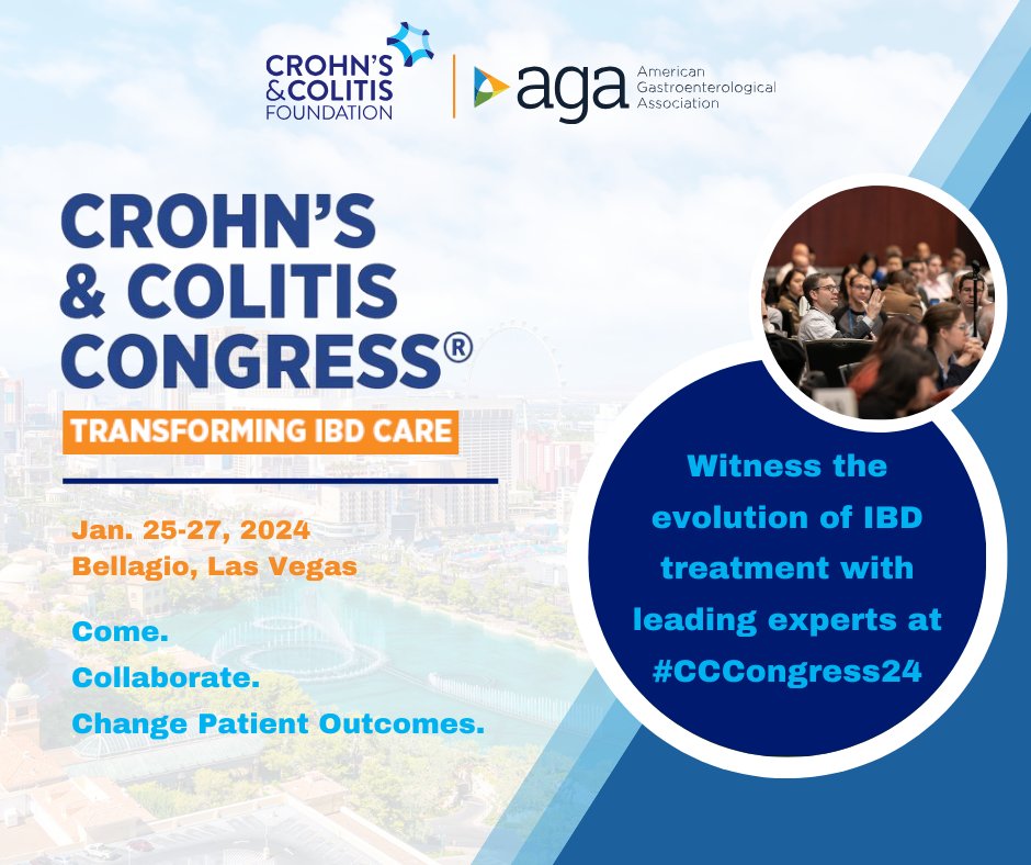 Witness the evolution of IBD treatment with leading experts at #CCCongress24! Join us in Las Vegas this January to learn, network, and gain immediate knowledge to take home. See the full agenda and register here: crohnscolitiscongress.org