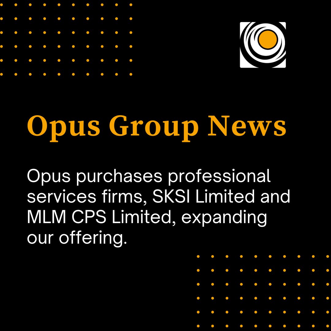 We are delighted to announce our purchase of professional services firms, SKSI Limited and MLM CPS Limited, and to welcome as Partner, Fred Satow.

This marks a great end to a successful year as we look forward towards 2024.
#companynews #restructuring
opusllp.com/blog/opus-purc…
