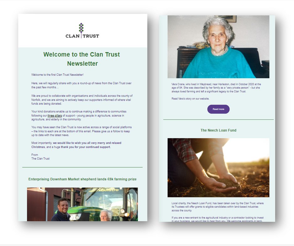 The Clan Trust Newsletter ✉️ We are proud to collaborate with organisations and individuals across the county of Norfolk, and we are aiming to actively keep our supporters informed of where vital funds are being donated.