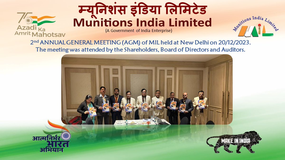 2nd ANNUAL GENERAL MEETING (AGM) of MIL held at New Delhi on 20/12/2023. The meeting was attended by the Shareholders, Board of Directors and Auditors.