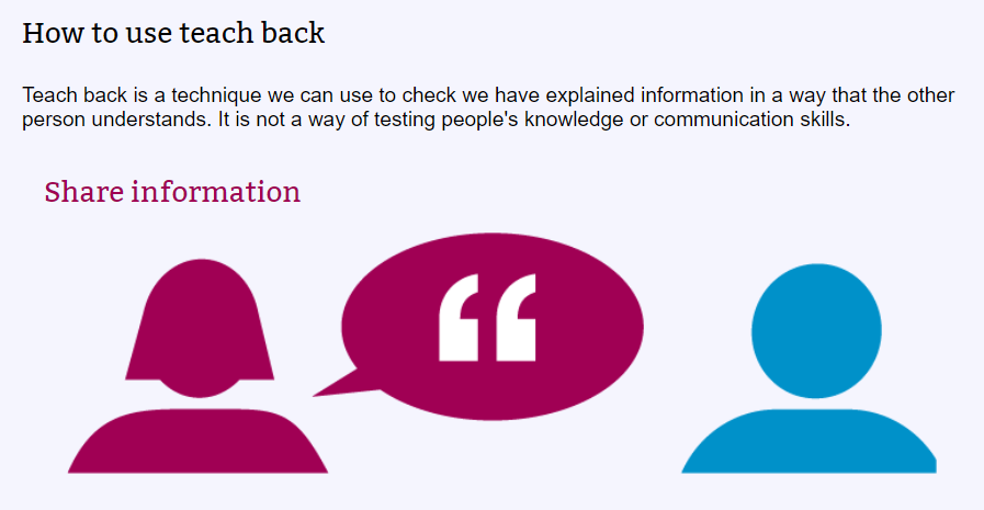 Have you heard of #TeachBack? ✅This technique helps you to check if you have explained the information in a way the other person understands You can use this in your trainings to check the understanding of your attendees just like we do! nice.org.uk/guidance/ng197… 1/2