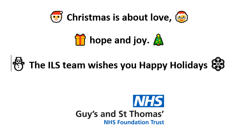 🍾Hooray, it's the holidays starting!
#ProudToBeGSTT #NHS #TeamILS #CelebratingCommunityServices
@NHS @GSTTnhs @gstt