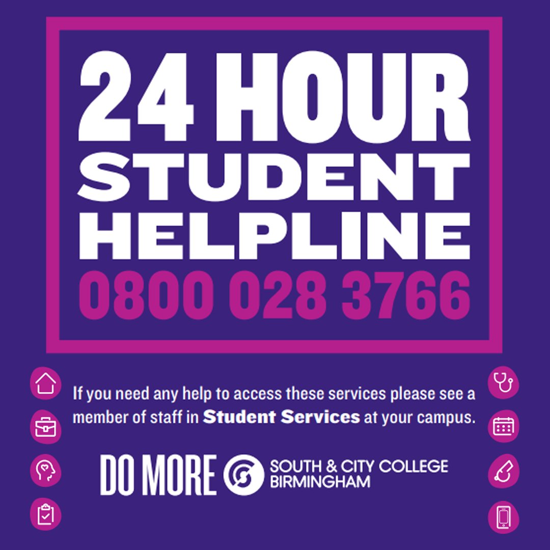 As the college closes for the festive period, this is a gentle reminder to all our students that you can still access our 24-hour student helpline if you need support during the holidays. 

☎️: 0800 028 3766 

We wish you all a lovely break, and a happy New Year. 💜
